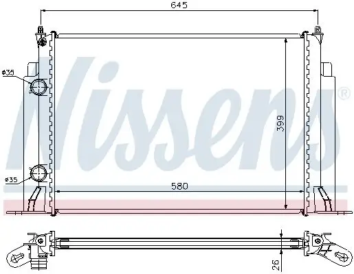 Kühler, Motorkühlung NISSENS 61885A Bild Kühler, Motorkühlung NISSENS 61885A