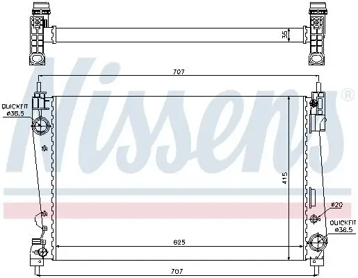 Kühler, Motorkühlung NISSENS 61916 Bild Kühler, Motorkühlung NISSENS 61916