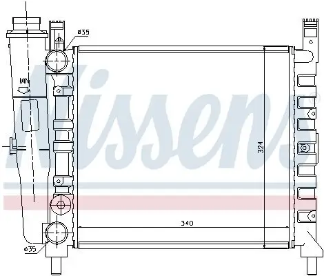 Kühler, Motorkühlung NISSENS 61929 Bild Kühler, Motorkühlung NISSENS 61929
