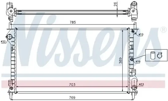 Kühler, Motorkühlung NISSENS 62015A Bild Kühler, Motorkühlung NISSENS 62015A