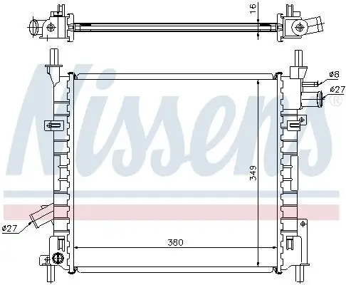 Kühler, Motorkühlung NISSENS 62022A Bild Kühler, Motorkühlung NISSENS 62022A