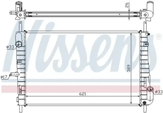 Kühler, Motorkühlung NISSENS 62025A Bild Kühler, Motorkühlung NISSENS 62025A