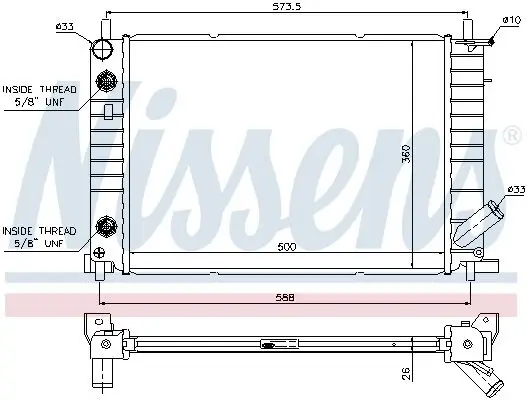 Kühler, Motorkühlung NISSENS 62054 Bild Kühler, Motorkühlung NISSENS 62054