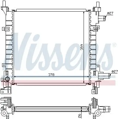 Kühler, Motorkühlung NISSENS 62083A Bild Kühler, Motorkühlung NISSENS 62083A