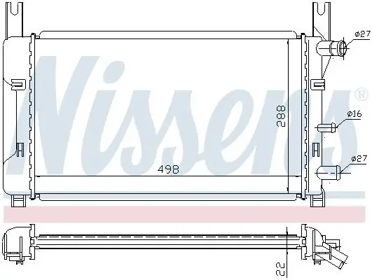 Kühler, Motorkühlung NISSENS 62121A Bild Kühler, Motorkühlung NISSENS 62121A