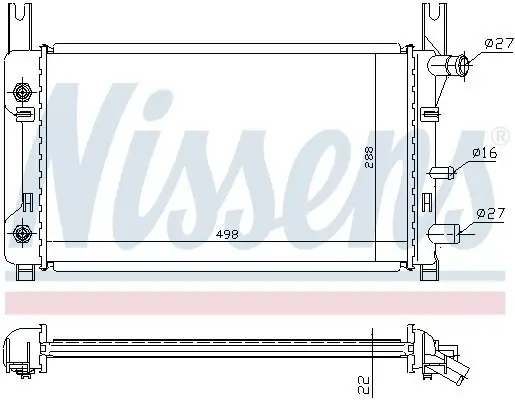 Kühler, Motorkühlung NISSENS 62122A Bild Kühler, Motorkühlung NISSENS 62122A