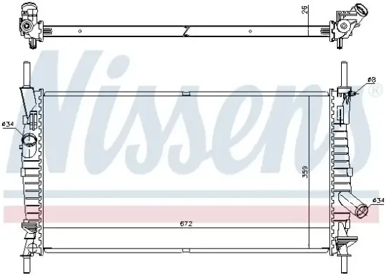 Kühler, Motorkühlung NISSENS 62128 Bild Kühler, Motorkühlung NISSENS 62128