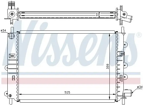 Kühler, Motorkühlung NISSENS 62164A Bild Kühler, Motorkühlung NISSENS 62164A