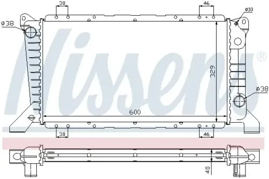 Kühler, Motorkühlung NISSENS 62241A Bild Kühler, Motorkühlung NISSENS 62241A
