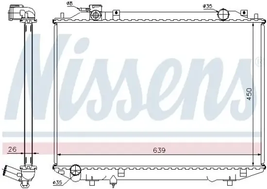 Kühler, Motorkühlung NISSENS 62246A Bild Kühler, Motorkühlung NISSENS 62246A