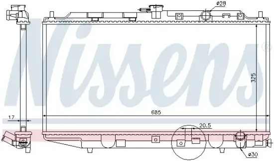 Kühler, Motorkühlung NISSENS 62276 Bild Kühler, Motorkühlung NISSENS 62276