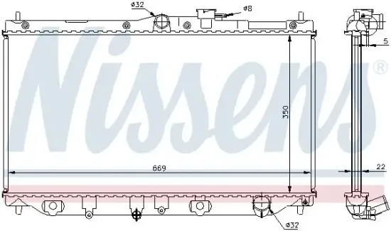 Kühler, Motorkühlung NISSENS 62279A Bild Kühler, Motorkühlung NISSENS 62279A