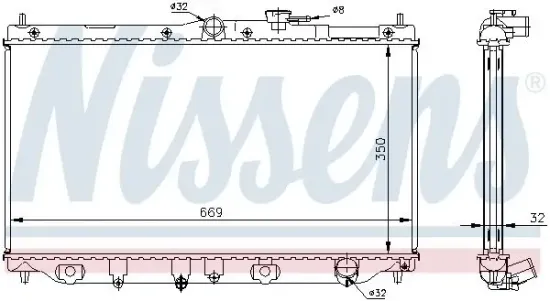 Kühler, Motorkühlung NISSENS 62282A Bild Kühler, Motorkühlung NISSENS 62282A