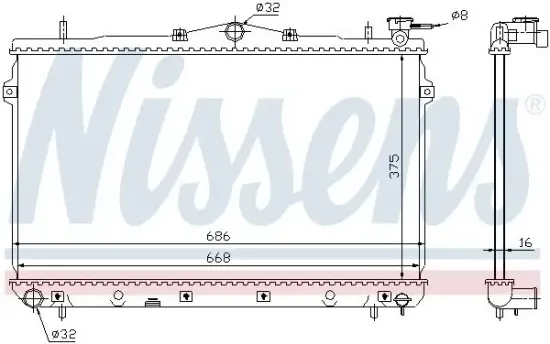 Kühler, Motorkühlung NISSENS 62298 Bild Kühler, Motorkühlung NISSENS 62298