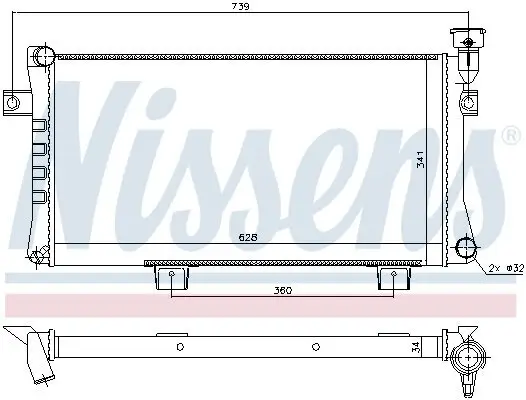 Kühler, Motorkühlung NISSENS 623556 Bild Kühler, Motorkühlung NISSENS 623556
