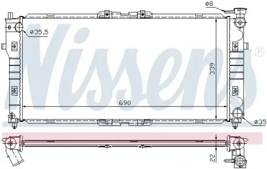 Kühler, Motorkühlung NISSENS 62392A Bild Kühler, Motorkühlung NISSENS 62392A