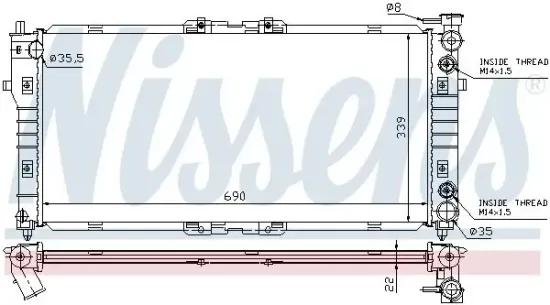 Kühler, Motorkühlung NISSENS 62393 Bild Kühler, Motorkühlung NISSENS 62393