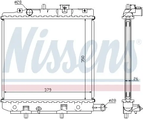 Kühler, Motorkühlung NISSENS 62455A Bild Kühler, Motorkühlung NISSENS 62455A