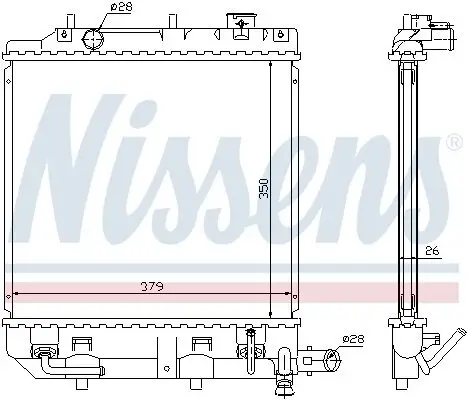 Kühler, Motorkühlung NISSENS 62459 Bild Kühler, Motorkühlung NISSENS 62459