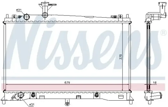 Kühler, Motorkühlung NISSENS 62463A Bild Kühler, Motorkühlung NISSENS 62463A