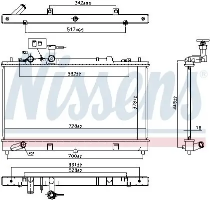 Kühler, Motorkühlung NISSENS 62464A Bild Kühler, Motorkühlung NISSENS 62464A