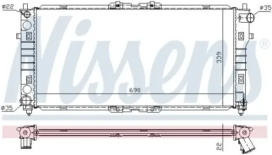 Kühler, Motorkühlung NISSENS 62487A Bild Kühler, Motorkühlung NISSENS 62487A