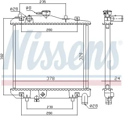 Kühler, Motorkühlung NISSENS 62505 Bild Kühler, Motorkühlung NISSENS 62505