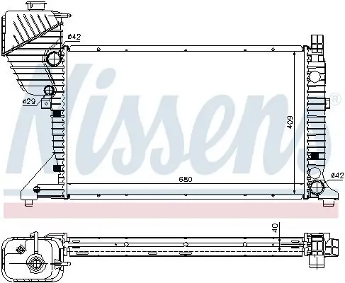 Kühler, Motorkühlung NISSENS 62519A Bild Kühler, Motorkühlung NISSENS 62519A