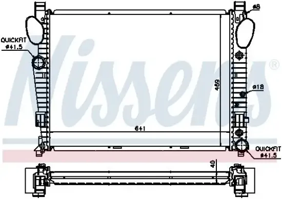 Kühler, Motorkühlung NISSENS 62547A Bild Kühler, Motorkühlung NISSENS 62547A