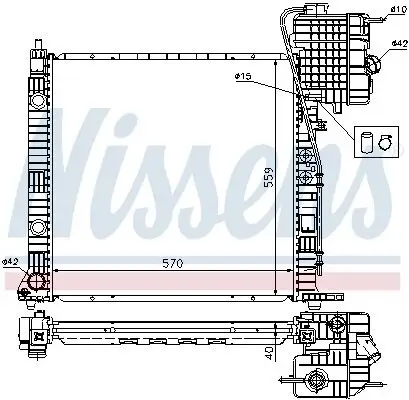 Kühler, Motorkühlung NISSENS 62559A Bild Kühler, Motorkühlung NISSENS 62559A