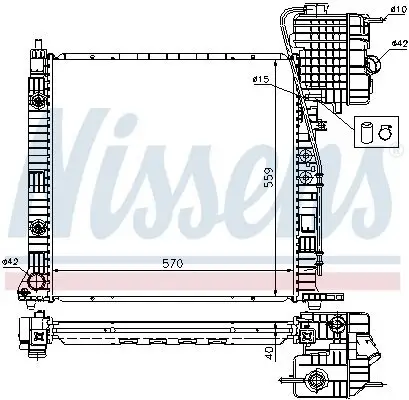 Kühler, Motorkühlung NISSENS 62561A Bild Kühler, Motorkühlung NISSENS 62561A