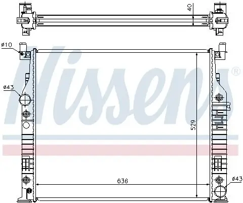 Kühler, Motorkühlung NISSENS 62576A Bild Kühler, Motorkühlung NISSENS 62576A