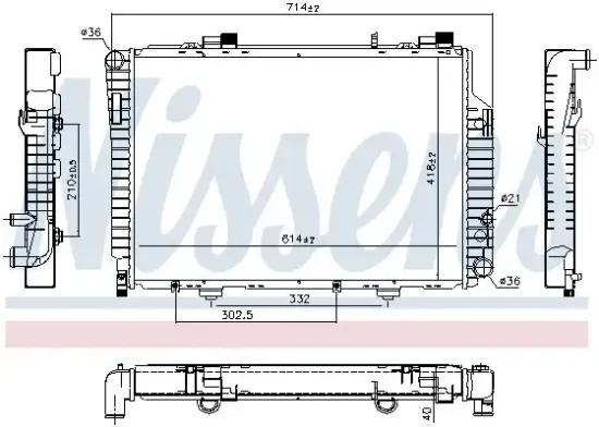 Kühler, Motorkühlung NISSENS 62618 Bild Kühler, Motorkühlung NISSENS 62618