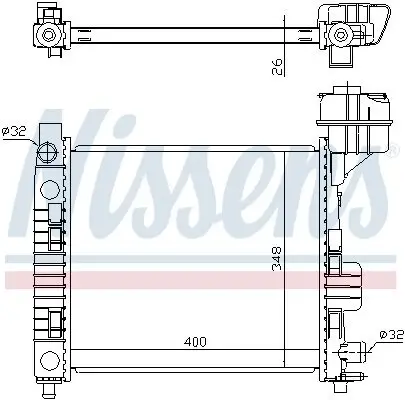 Kühler, Motorkühlung NISSENS 62663 Bild Kühler, Motorkühlung NISSENS 62663