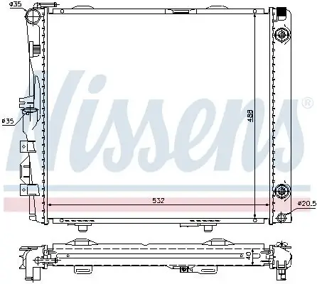 Kühler, Motorkühlung NISSENS 62683A Bild Kühler, Motorkühlung NISSENS 62683A