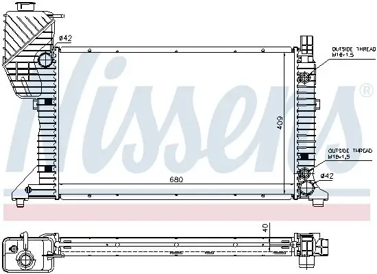 Kühler, Motorkühlung NISSENS 62686A Bild Kühler, Motorkühlung NISSENS 62686A