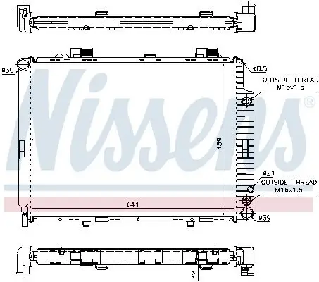 Kühler, Motorkühlung NISSENS 62691A Bild Kühler, Motorkühlung NISSENS 62691A