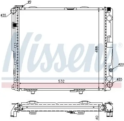 Kühler, Motorkühlung NISSENS 62696A Bild Kühler, Motorkühlung NISSENS 62696A