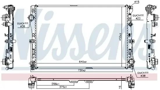 Kühler, Motorkühlung NISSENS 627029 Bild Kühler, Motorkühlung NISSENS 627029