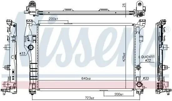 Kühler, Motorkühlung NISSENS 627044 Bild Kühler, Motorkühlung NISSENS 627044