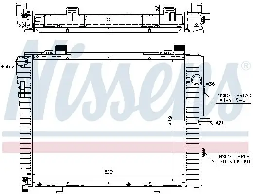 Kühler, Motorkühlung NISSENS 62712A Bild Kühler, Motorkühlung NISSENS 62712A