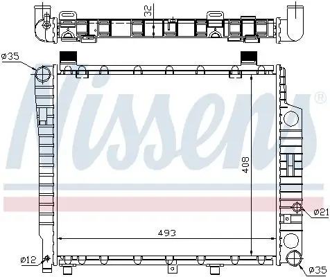 Kühler, Motorkühlung NISSENS 62754A Bild Kühler, Motorkühlung NISSENS 62754A