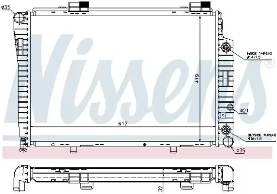 Kühler, Motorkühlung NISSENS 62756A Bild Kühler, Motorkühlung NISSENS 62756A