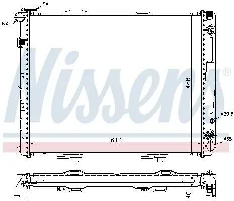 Kühler, Motorkühlung NISSENS 62762A Bild Kühler, Motorkühlung NISSENS 62762A