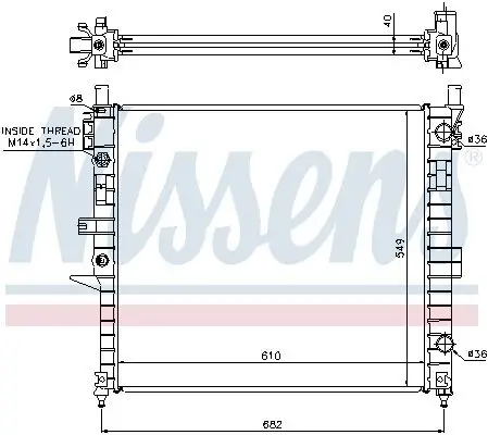 Kühler, Motorkühlung NISSENS 62787A Bild Kühler, Motorkühlung NISSENS 62787A