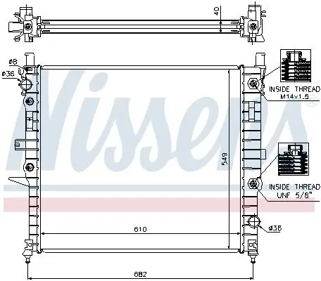 Kühler, Motorkühlung NISSENS 62788A Bild Kühler, Motorkühlung NISSENS 62788A