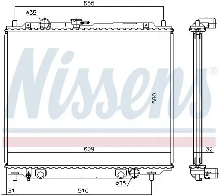Kühler, Motorkühlung NISSENS 62801 Bild Kühler, Motorkühlung NISSENS 62801