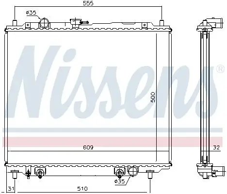 Kühler, Motorkühlung NISSENS 62802 Bild Kühler, Motorkühlung NISSENS 62802