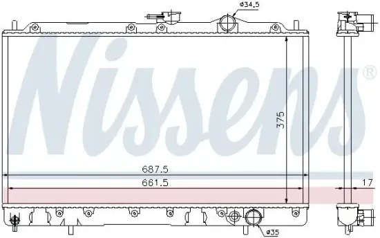 Kühler, Motorkühlung NISSENS 62830 Bild Kühler, Motorkühlung NISSENS 62830