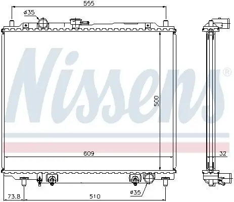 Kühler, Motorkühlung NISSENS 62853 Bild Kühler, Motorkühlung NISSENS 62853